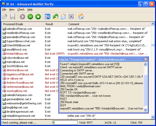 Advanced Maillist Verify Screenshot